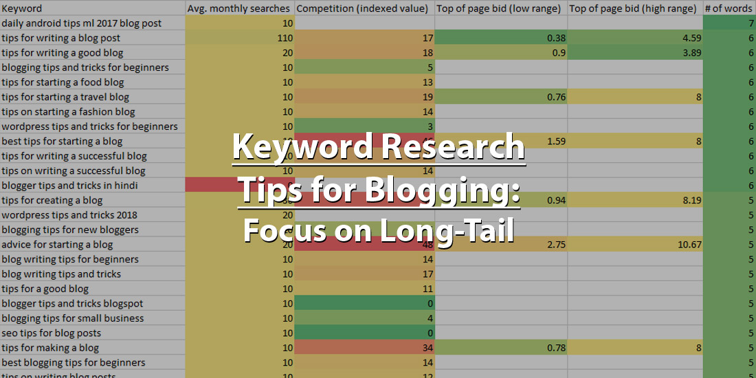 Keyword Research Tips for Blogging: Focus on Long-Tail