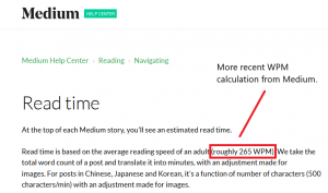 UX Read Time design on Medium