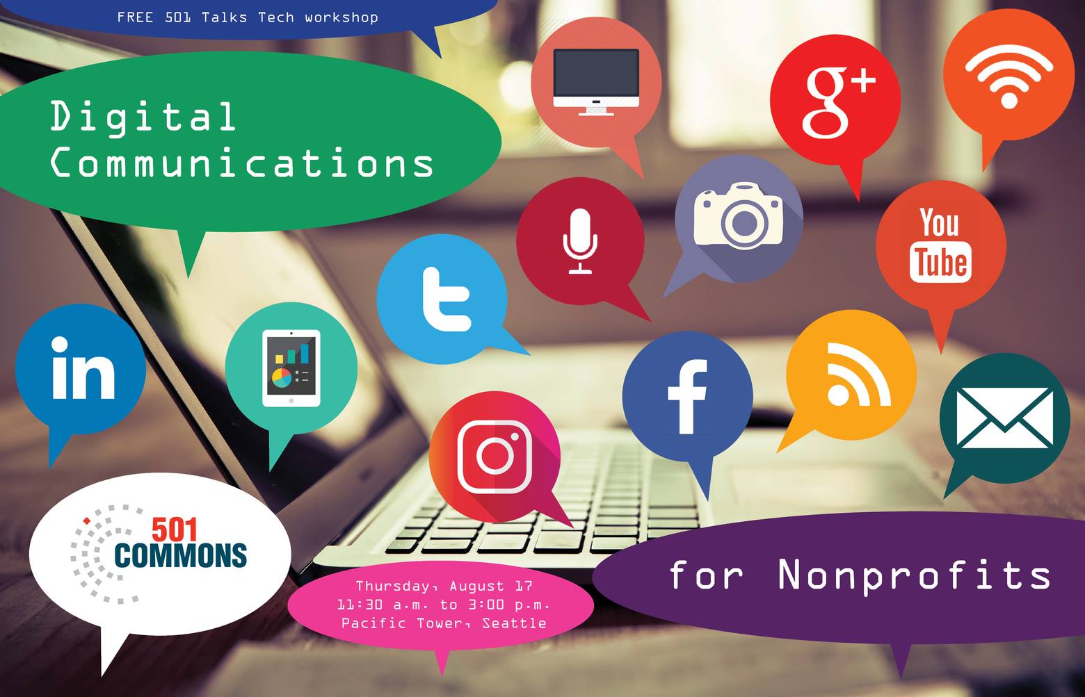 Digital Communications for Nonprofits (August 17, 11:30am – 3pm)